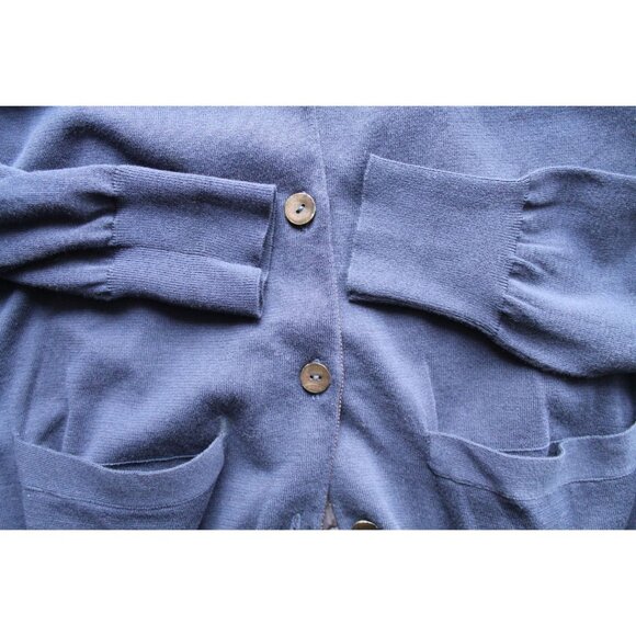 Sacai Luck Pleated Insert Cardigan Navy Size 1 (S) - Picture 12 of 13